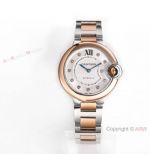 New 2024 Swiss Made Cartier new Ballon Bleu 33mm 2-T Rose Gold Silver Dial